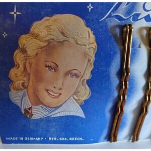 Luna Brand Bobby Pins On Header Card Pretty Blonde Women Germany 1930's Original